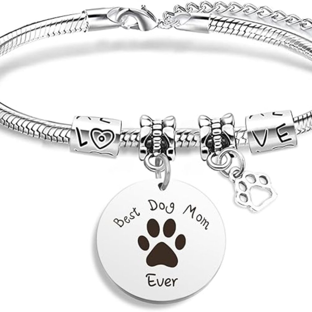 Best Dog Mom Ever Charm Bracelet So Cute !! Brand‎ New